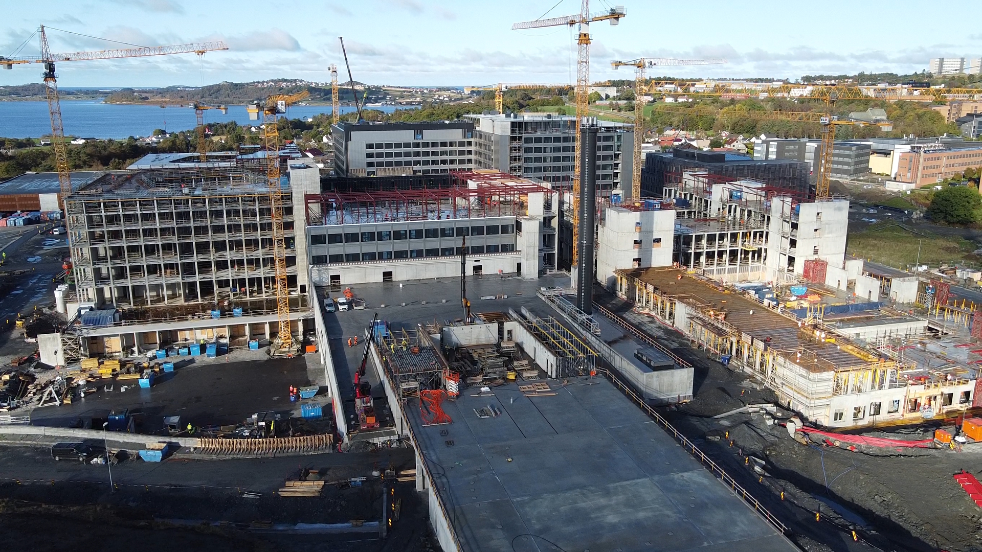 Oversiktsbilde av byggeplass nye Stavanger universitetssykehus